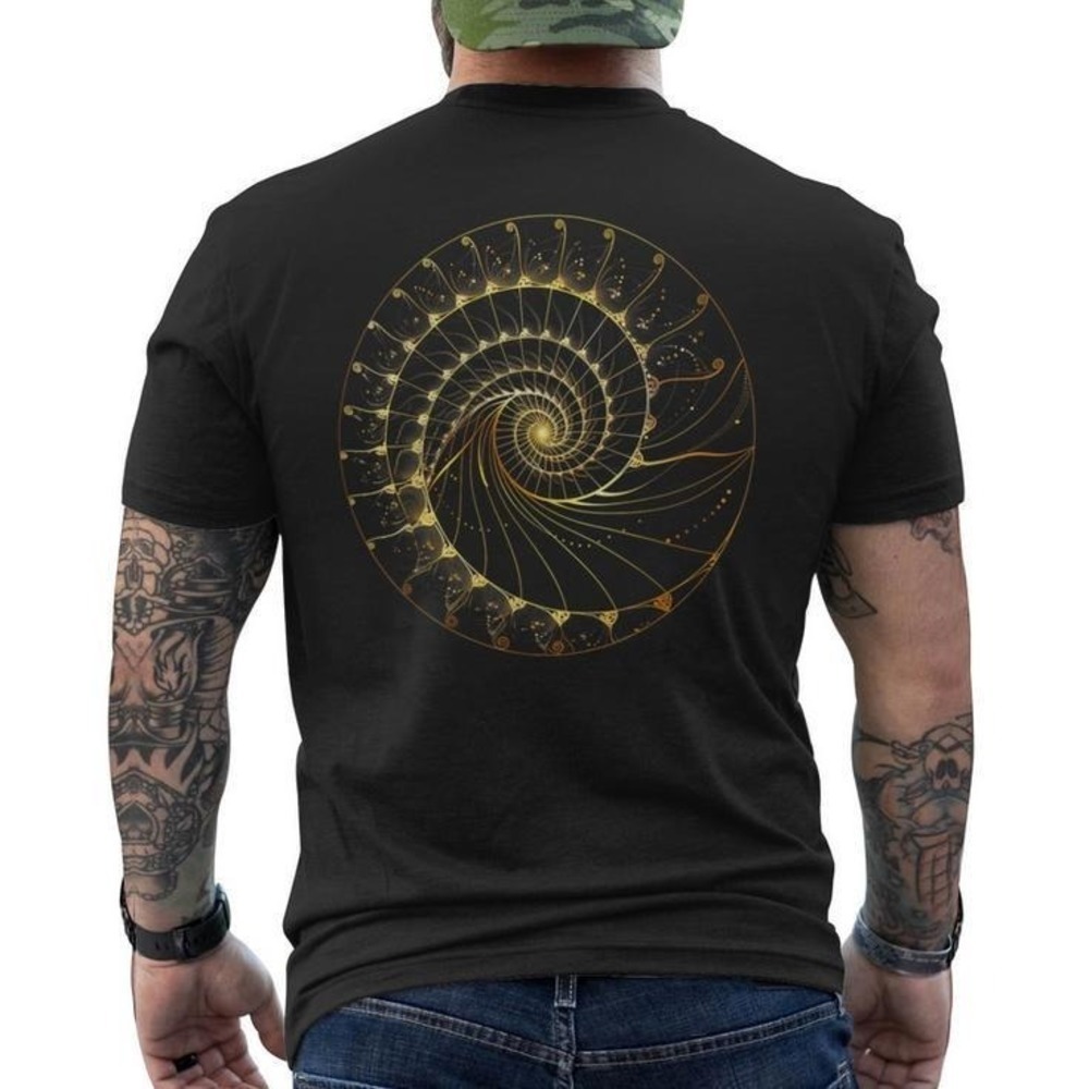 Fibonacci Spiral Ratio Math Mathematician Sacred Geometry Unisex Tshirt